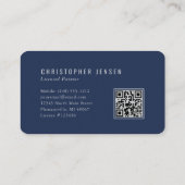 Painter QR Code Navy Blue Silver Rounded Painting Visitekaartje (Achterkant)