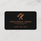 Painter QR Code Painting Black Copper Rounded Visitekaartje (Voorkant)