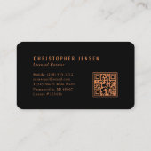 Painter QR Code Painting Black Copper Rounded Visitekaartje (Achterkant)