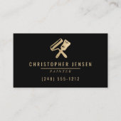 Painter QR Code Painting Business Black Gold Visitekaartje (Voorkant)