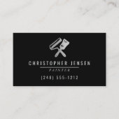 Painter QR Code Painting Business Black Silver Visitekaartje (Voorkant)