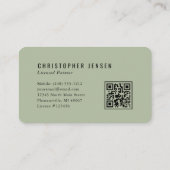 Painter QR Code Sage Green Black Rounded Painting Visitekaartje (Achterkant)