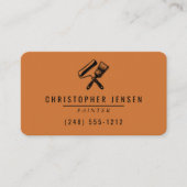 Painter QR Code Terracotta Black Rounded Painting Visitekaartje (Voorkant)