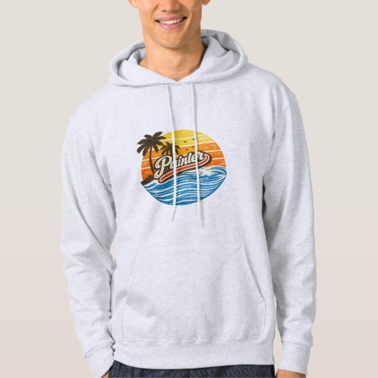 Painter Retro Sunset Design Hoodie (Voorkant)