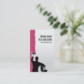 Painter Roller Brush Painting Maroon Visitekaartje (Staand voorkant)