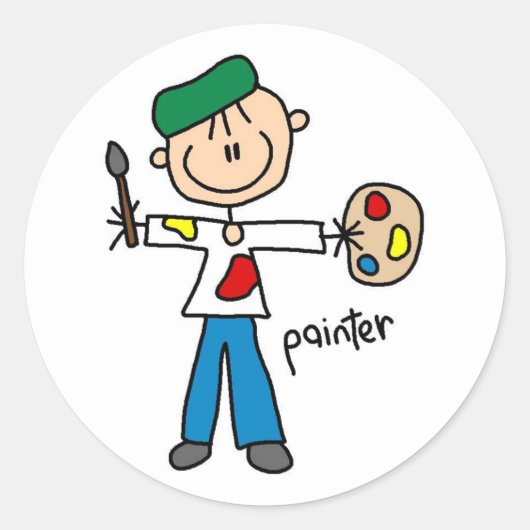 Painter Stick Figuur Sticker (Voorkant)