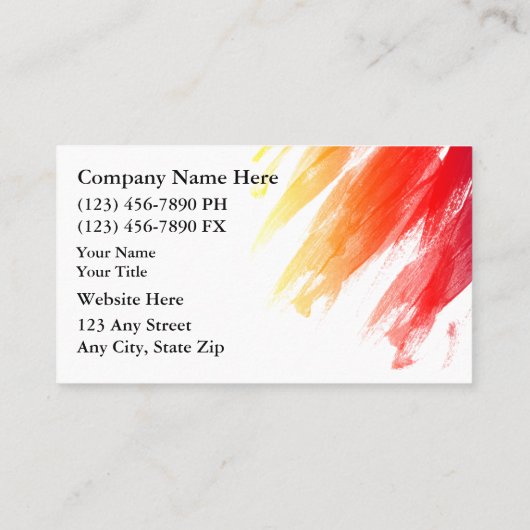 Painter Visitekaartjes Design Sjabloon (Achterkant)