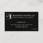 Painter Zwart Goud Paint Roller Visitekaartje (Voorkant)