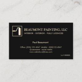 Painter Zwart Goud Paint Roller Visitekaartje