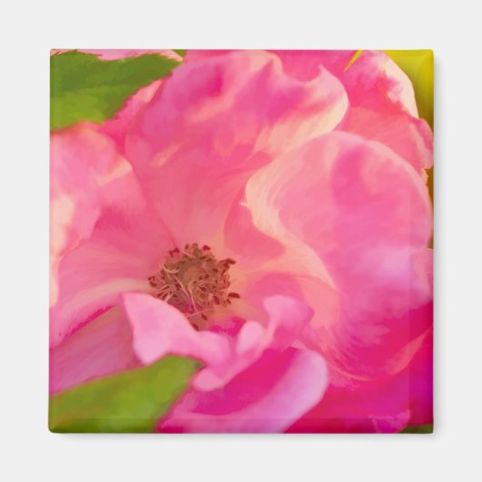 Painterachtig Abstract Roze Roze Floral Foto Magneet (Voorkant)