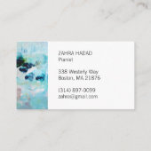 Painterachtig abstract visitekaartje in blauw (Achterkant)