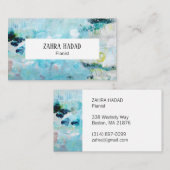 Painterachtig abstract visitekaartje in blauw (Voorkant / Achterkant)