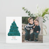 Painterband kerstfotokaart feestdagenkaart (Staand voorkant)