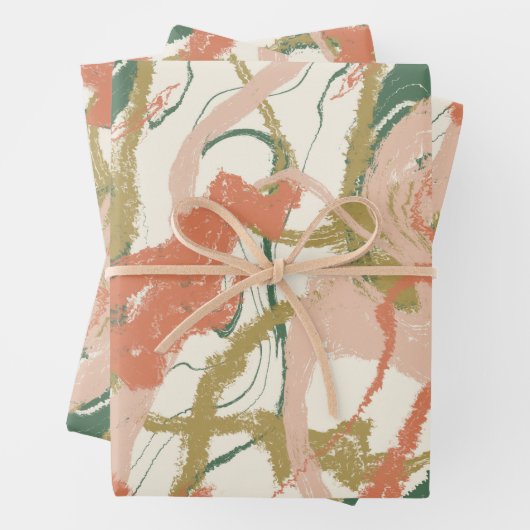 Painterly Abstract Inpakpapier Vel (In situ)