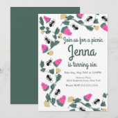 Painterly Ant Picnic Bug Birthday (Voorkant / Achterkant)