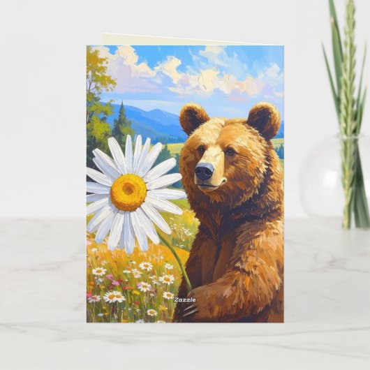 Painterly Beer Daisy Meadow 5th Wedding Anniv. Kaart (Achterkant)