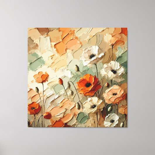 Painterly Bloomscape Canvas Afdruk (Voorkant)