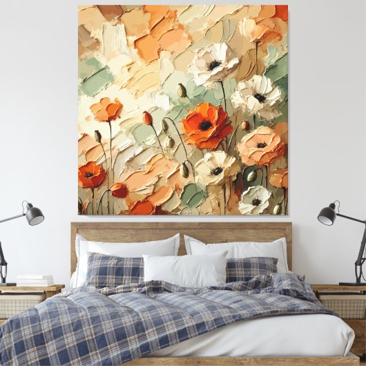 Painterly Bloomscape Canvas Afdruk (Insitu (Slaapkamer))