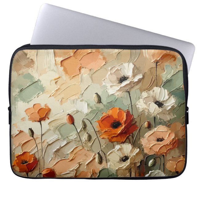 Painterly Bloomscape Laptop Sleeve (Voorkant)