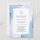 Painterly Blue Waterverf | Bat Mitzvah Kaart (Voorkant)