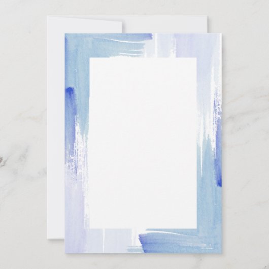 Painterly Blue Waterverf | Bat Mitzvah Kaart (Achterkant)