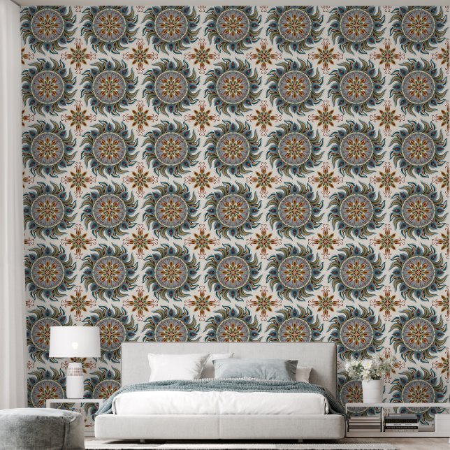 Painterly Boho Mandala Behang (Slaapkamer)