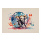 Painterly De Olifant Schilderen Creatieve Olifant Perfect Poster (Voorkant)