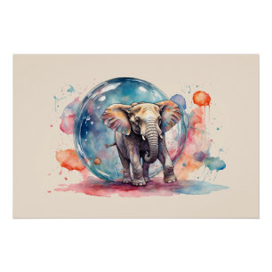 Painterly De Olifant Schilderen Creatieve Olifant Perfect Poster