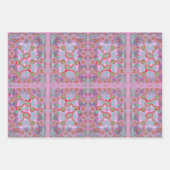 PAINTERLY DOT STRIPES en SWIRLY DOODLES ROZE ETC Inpakpapier Vel (Voorkant 2)