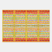 PAINTERLY DOT STRIPES en SWIRLY DOODLES ROZE ETC Inpakpapier Vel (Voorkant)