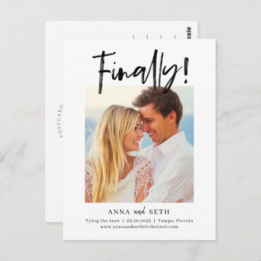 Painterly eindelijk EDITABLE KLOR sparen de Datum Briefkaart (Voorkant / Achterkant)