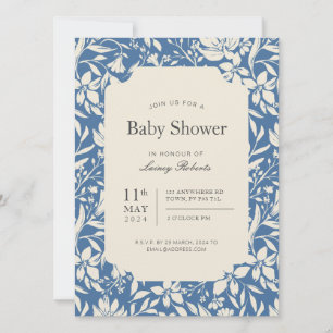  Painterly Floral (Artistic Blue en Beige) Kaart