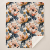 Painterly Floral Botanical Sherpa Blanket Deken (Voorkant)