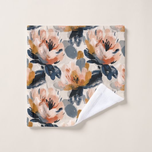 Painterly Floral Botanical Towel Bad Handdoek (Wasdoekje)