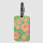 Painterly Floral Rose Pattern Art Bagagelabel (Voorkant (verticaal))