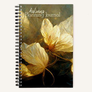 Painterly Golden Leaves Journaling Notitieboek