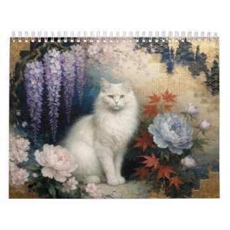Painterly Hanafuda × Wagara Cat Design Kalender