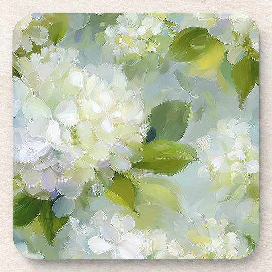 Painterly Hydrangea patroon Bier Onderzetter (Voorkant)