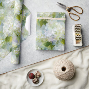 Painterly Hydrangea patroon Cadeaupapier