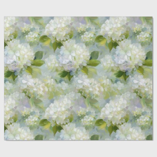 Painterly Hydrangea patroon Cadeaupapier (Vlak)