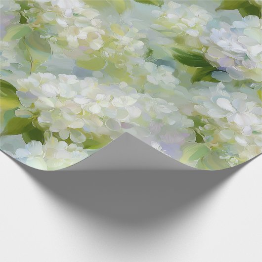 Painterly Hydrangea patroon Cadeaupapier (Hoek)