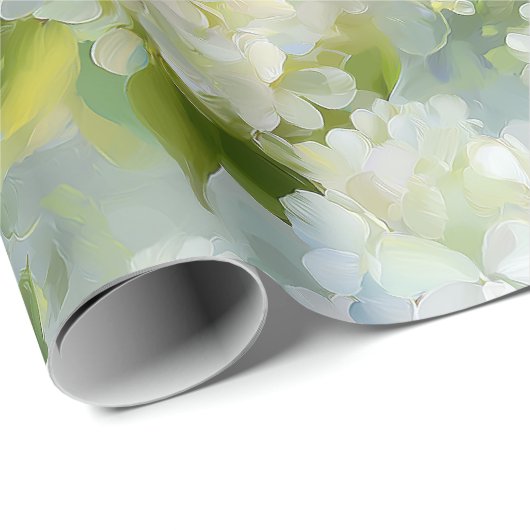 Painterly Hydrangea patroon Cadeaupapier (Rol Hoek)