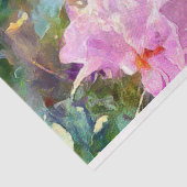 Painterly Impressionistisch Roze Wit Dahlia Tuin Tissuepapier (Detail)