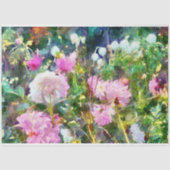 Painterly Impressionistisch Roze Wit Dahlia Tuin Tissuepapier (Voorkant)