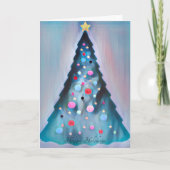 Painterly kerstboom Prettige feestdagen Kaart (Voorkant)