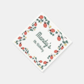 Painterly Lady Bug Birthday Garden Party Servet (Hoek)