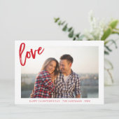 Painterly Love | Valentijnsdag-fotokaart | Red Feestdagenkaart (Staand voorkant)