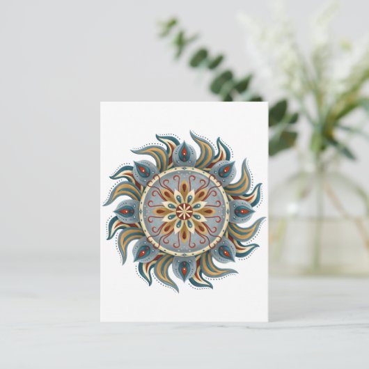 Painterly Mandala Briefkaart (Staand voorkant)
