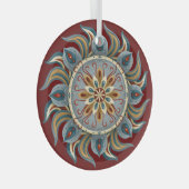 Painterly Mandala Glas Ornament (Voorkant Rechts)