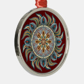 Painterly Mandala Metalen Ornament (Rechts)